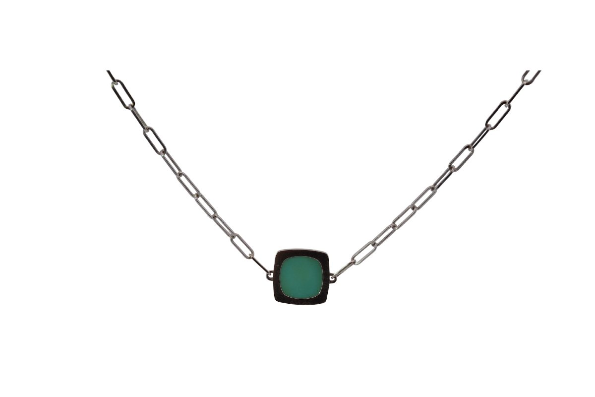 Dinh Van Necklace In 18k Gold And Turquoise
