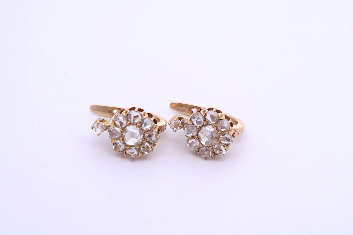 Boucles d’oreilles anciennes en diamants-photo-2