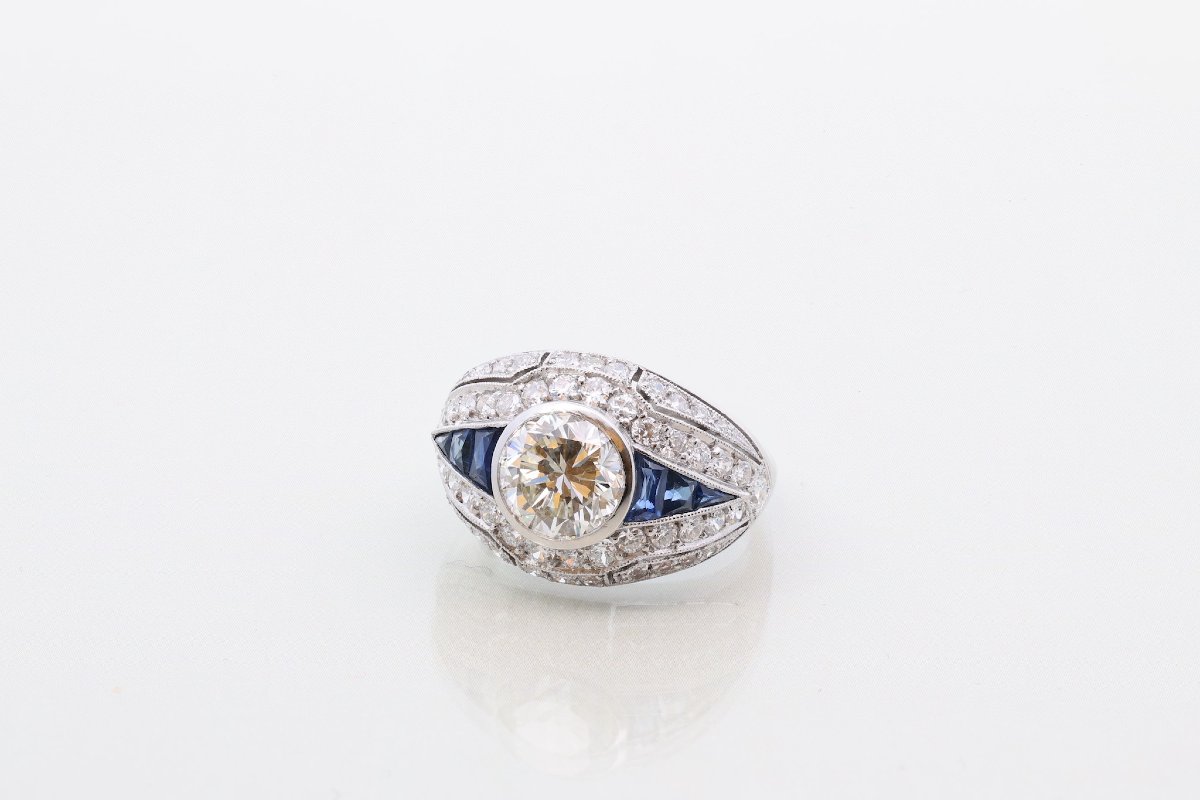 2.11-carat Diamond Ring With Calibrated Sapphires-photo-3