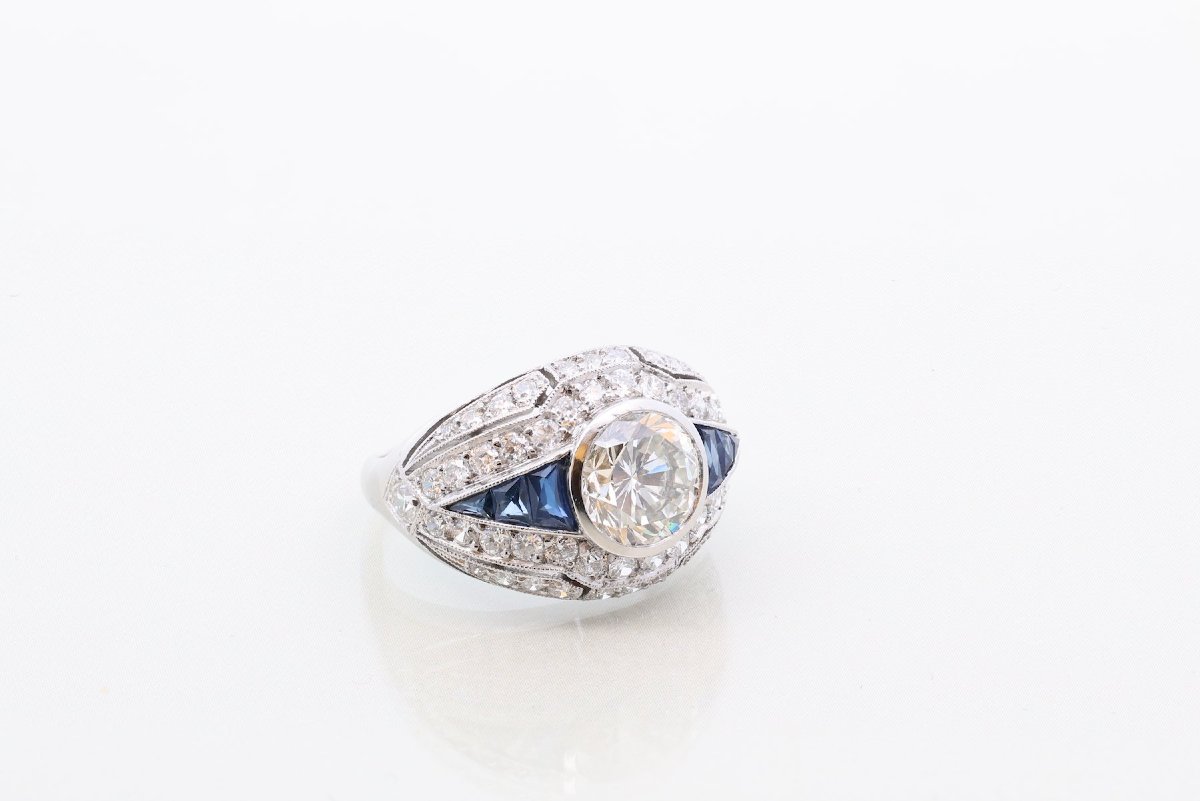 2.11-carat Diamond Ring With Calibrated Sapphires-photo-4