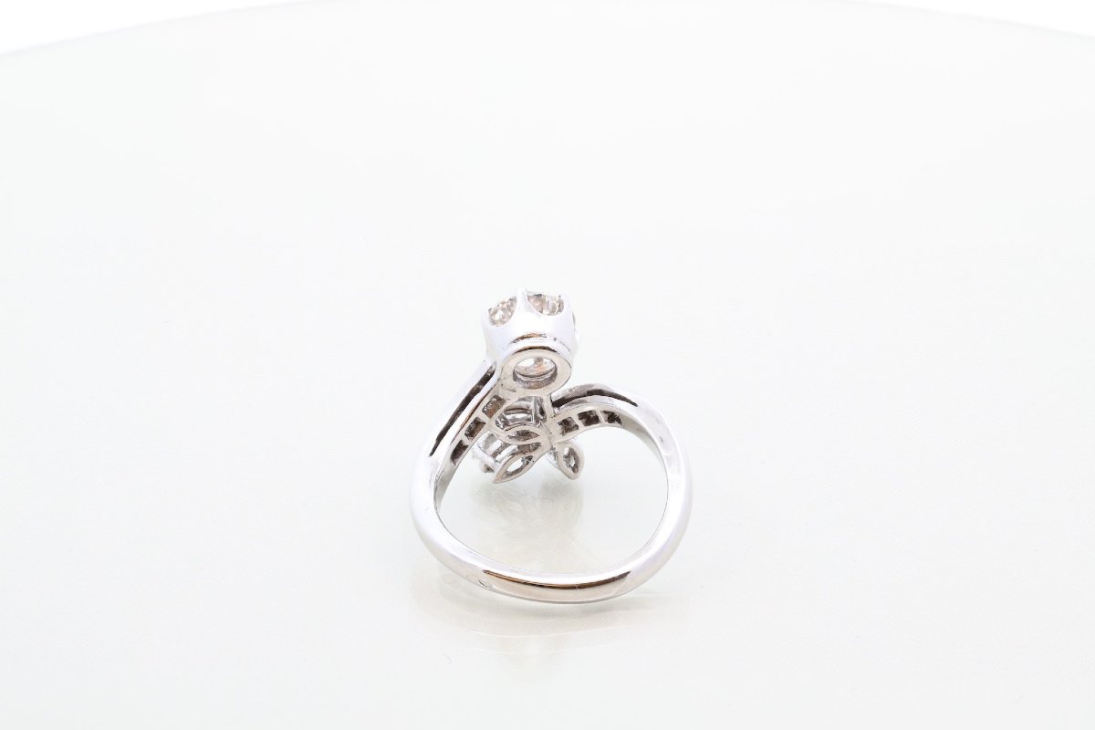 Bague diamant 1,63cts K/SI2 en or et platine-photo-1