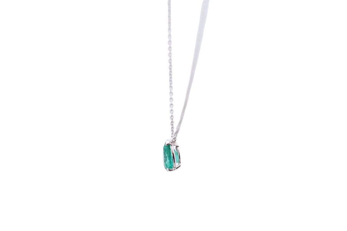 Collier émeraude poire de 1,02cts en or 18k-photo-3