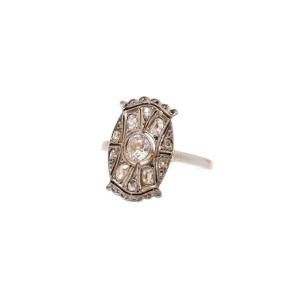 Original Art Deco Ring Set With Diamonds