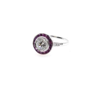 Bague Rubis Et Diamants En Or Blanc 18k