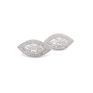 Boucles D’oreilles Diamants En Forme De Marquise