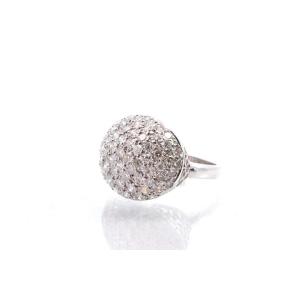 Diamond Ball Ring In 18k Gold