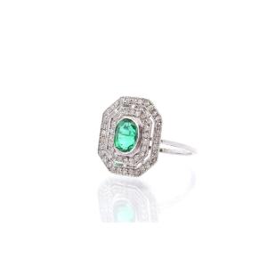 Entourage Diamonds Emerald Ring