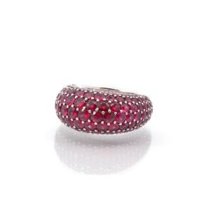 Ruby Bangle Ring In 18k White Gold