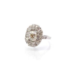 Vintage Art Deco Ring Set With Diamonds