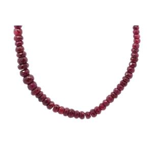 Faceted Ruby Beads Necklace