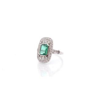Bague émeraude de 2,07cts et diamants
