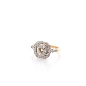 Art Deco Diamond Ring In 18k Gold And Platinum