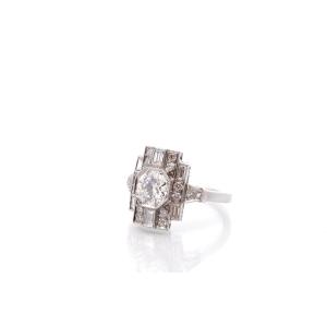 Bague art déco diamant 0,99ct F/VS1