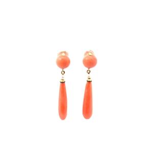 Boucles d’oreilles anciennes corail et perles fines