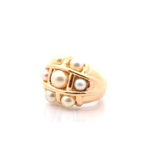 Bague d’occasion perles de culture en or 18k