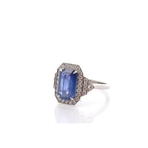 Vintage 3.20ct Sapphire And Diamond Ring