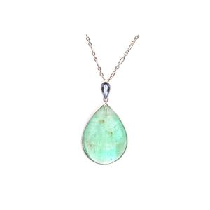 Pendentif émeraude cabochon et saphir