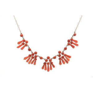 Collier vintage corail en or 18k