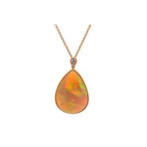 37.39ct Ethiopian Opal And Diamond Pendant Necklace