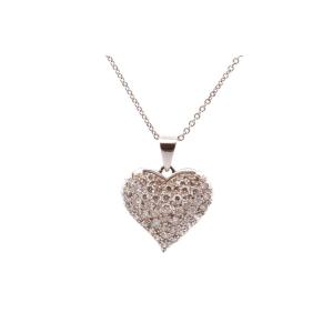 Collier pendentif coeur diamants en or