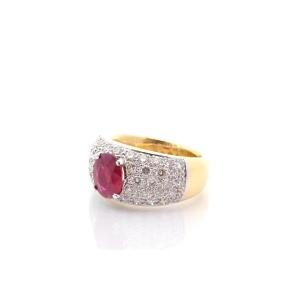 Ruby And Diamond Ring In Gold And Platinum