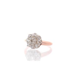 Bague ancienne diamants en or rose 18k