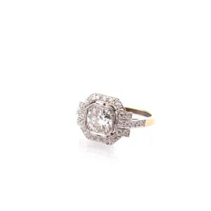 Bague diamant de 1,06cts H/SI2 en or et platine