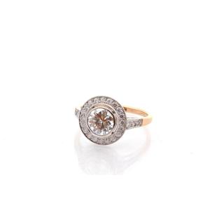 Bague diamant de 1,15cts G/SI2 en or et platine