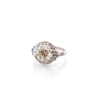 Bague diamant de 3,42cts K/VS1 en platine