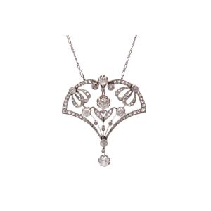 Collier ancien 1900 diamants en platine