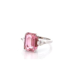 Bague tourmaline rose et diamants