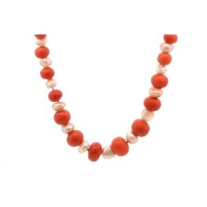 Collier ancien perles fines et corail