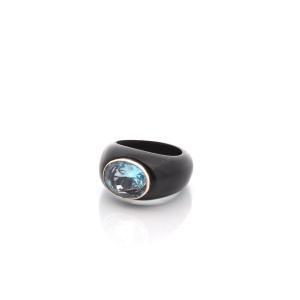 Bague vintage bakélite et topaze