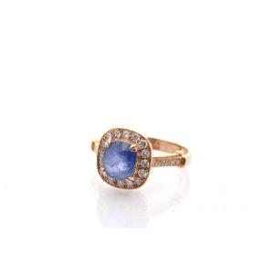 Bague saphir et diamants en or 18k