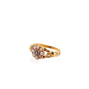 Antique Pearl And Agate Ring
