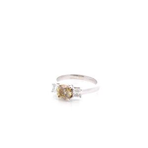 Bague diamant fancy jaune de 1,04cts
