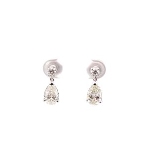 Boucles d’oreilles diamants de 1,20cts et 1,21cts