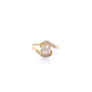 Bague ancienne diamant de 0,82ct en or 18k