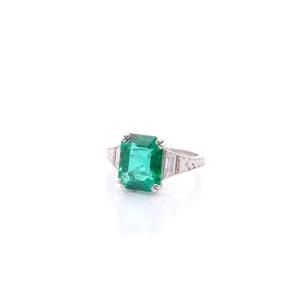 Bague émeraude de 3,63cts et diamants