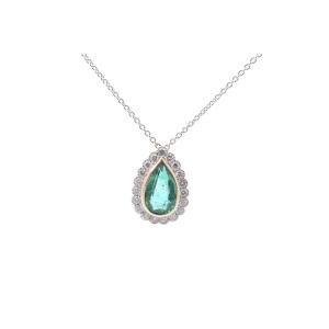 Collier émeraude de 3,11cts et diamants
