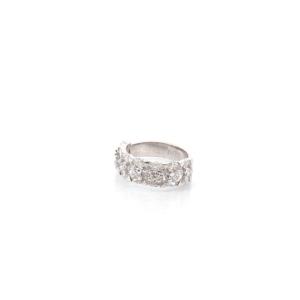 Bague diamants navettes et princesse en or 18k
