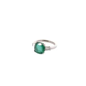 Bague émeraude de 3,51cts et diamants