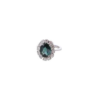 4-carat Teal Sapphire Ring With Diamonds
