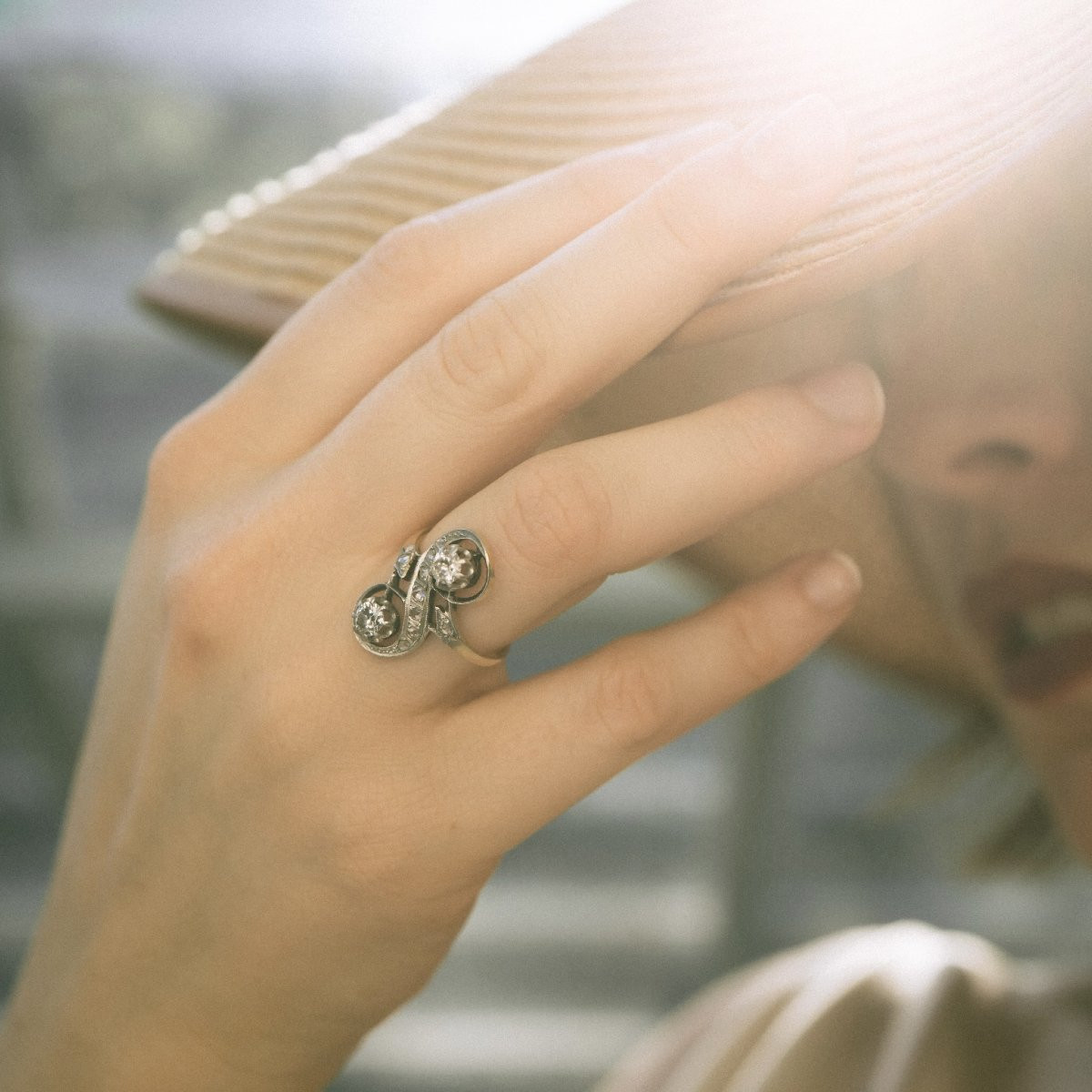 19th Century Diamond Toi Et Moi Ring-photo-4