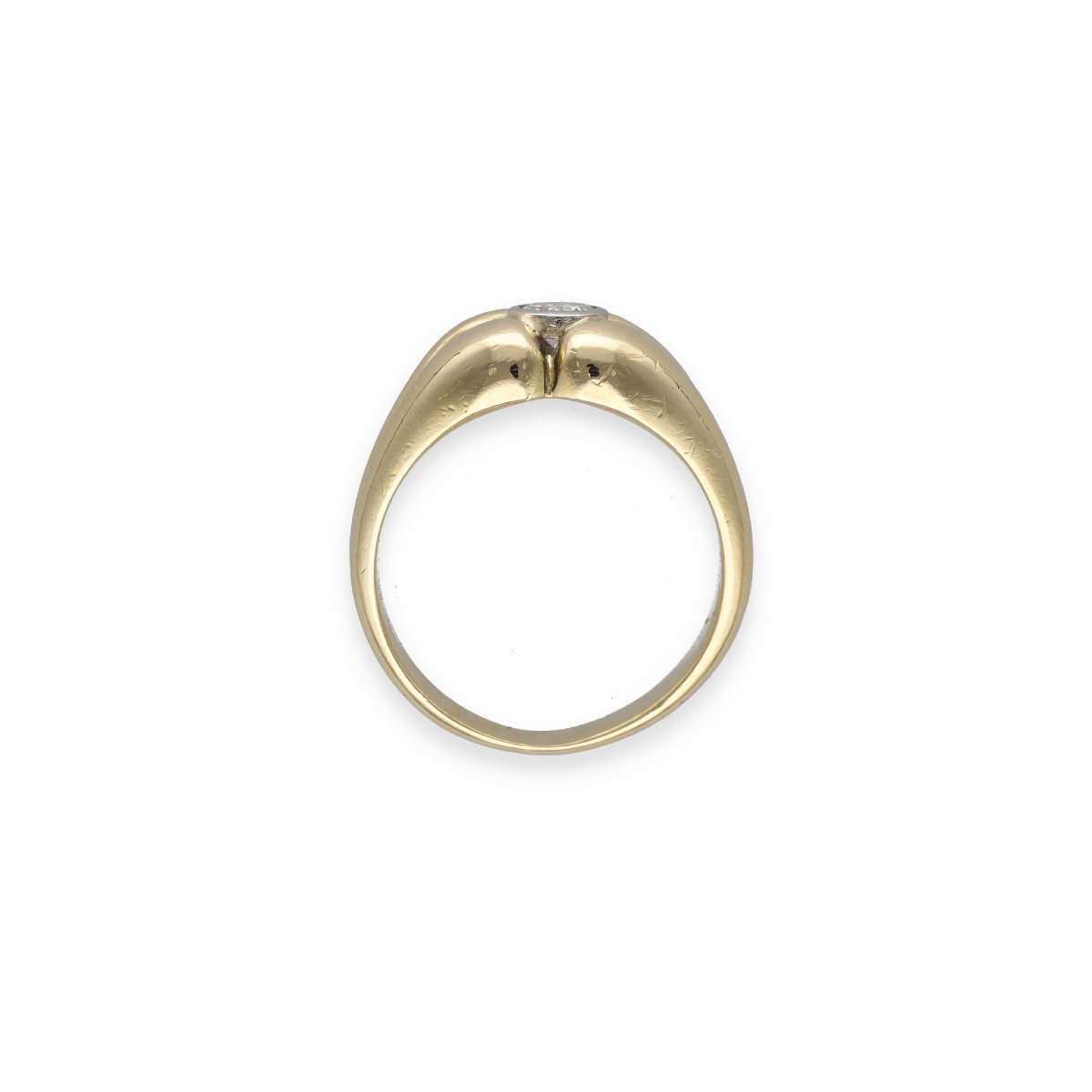 Yellow Gold Bangle Ring Set With A Diamond-photo-3