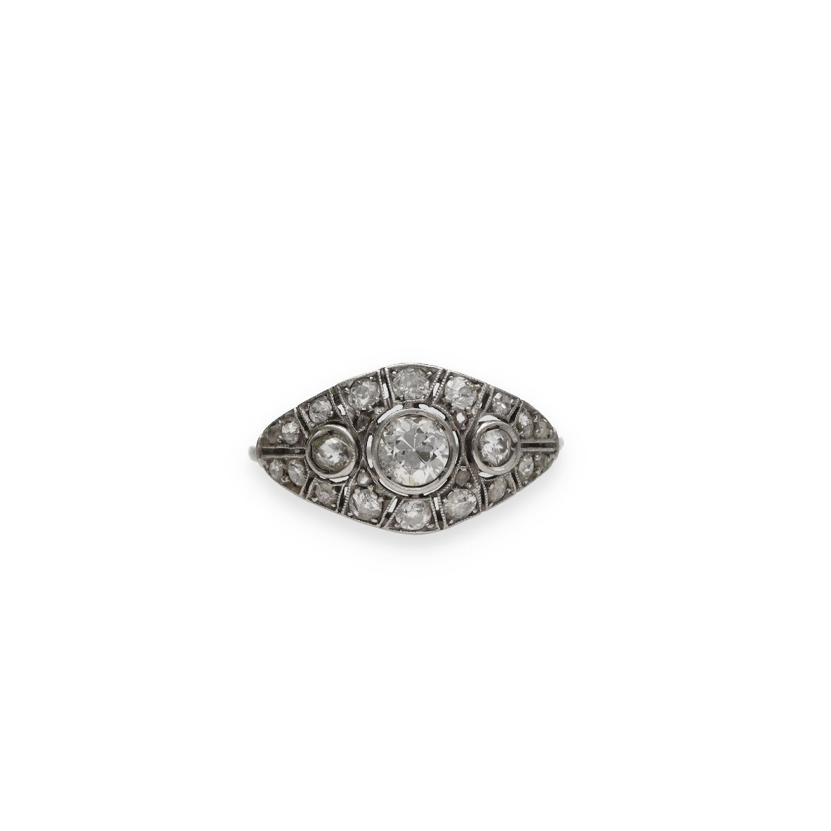Art Deco Gold And Diamond Dome Ring-photo-2