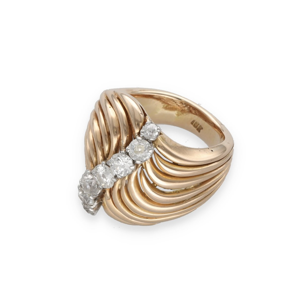  Bague “mouvementée” en or 18k et diamants-photo-2