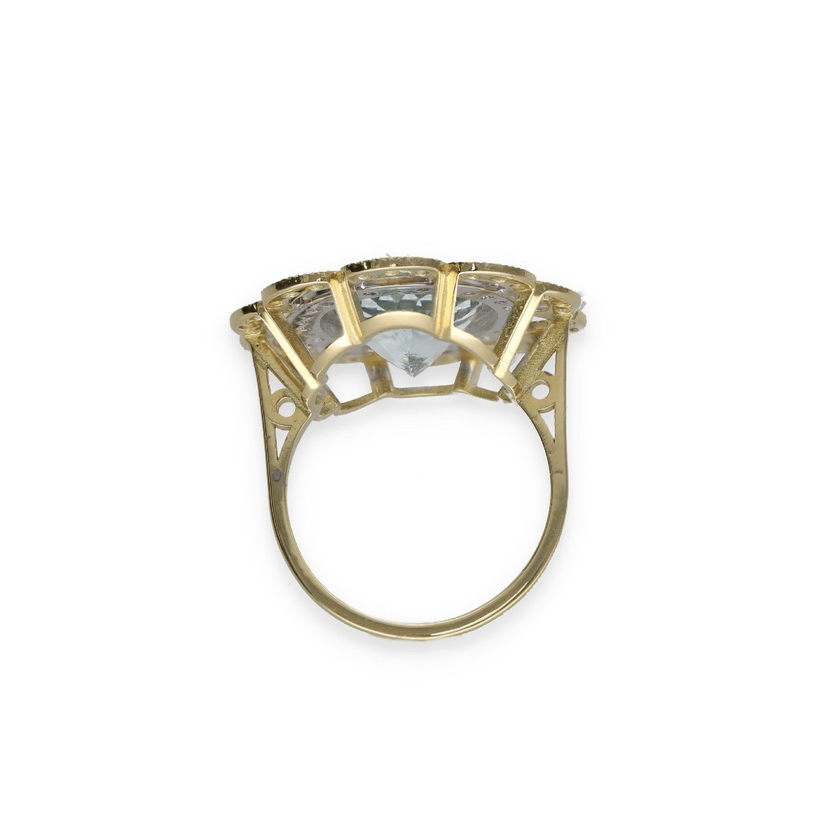 Bague dentelle aigue marine diamants-photo-3