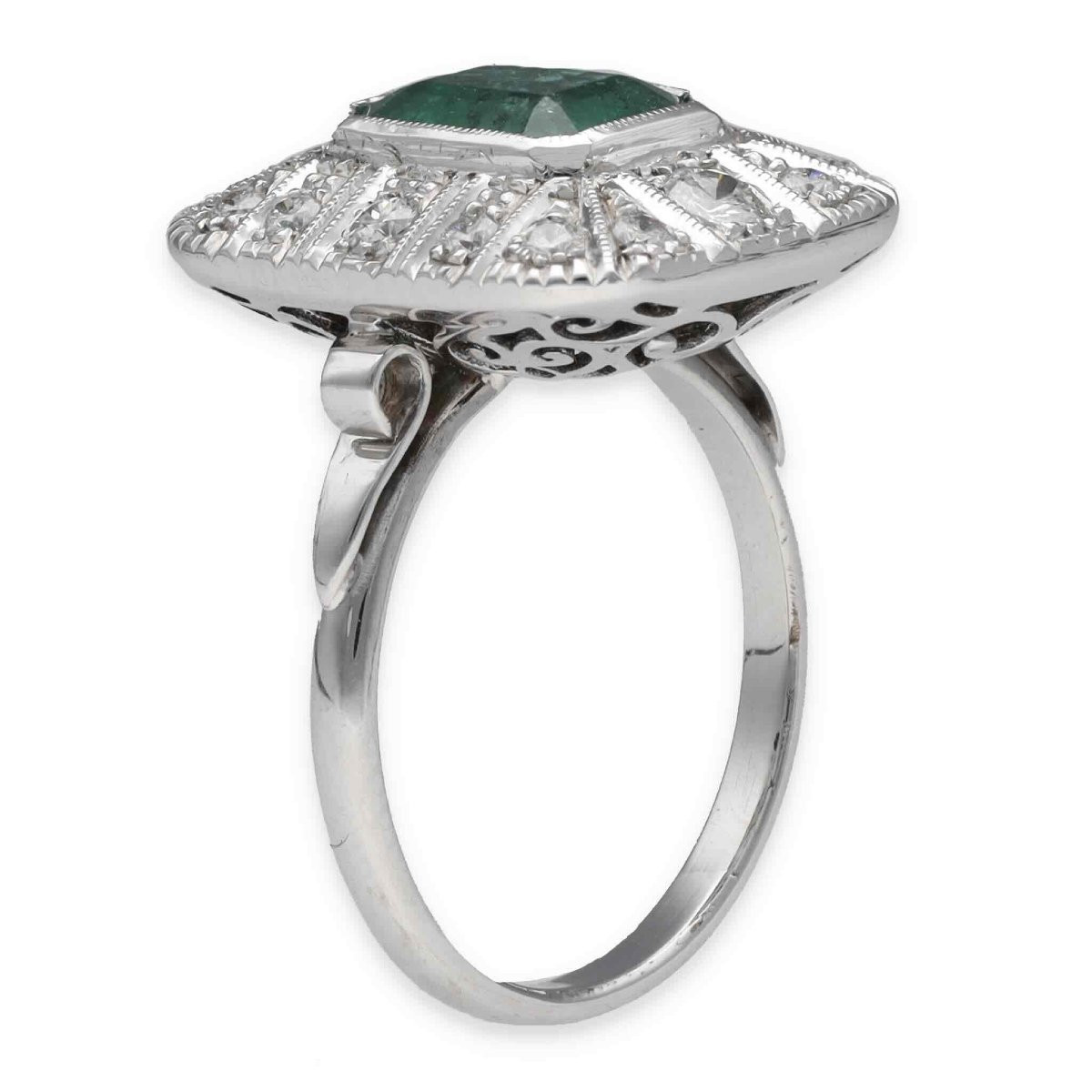 Bague diamants émeraude de 1,5 carat-photo-3