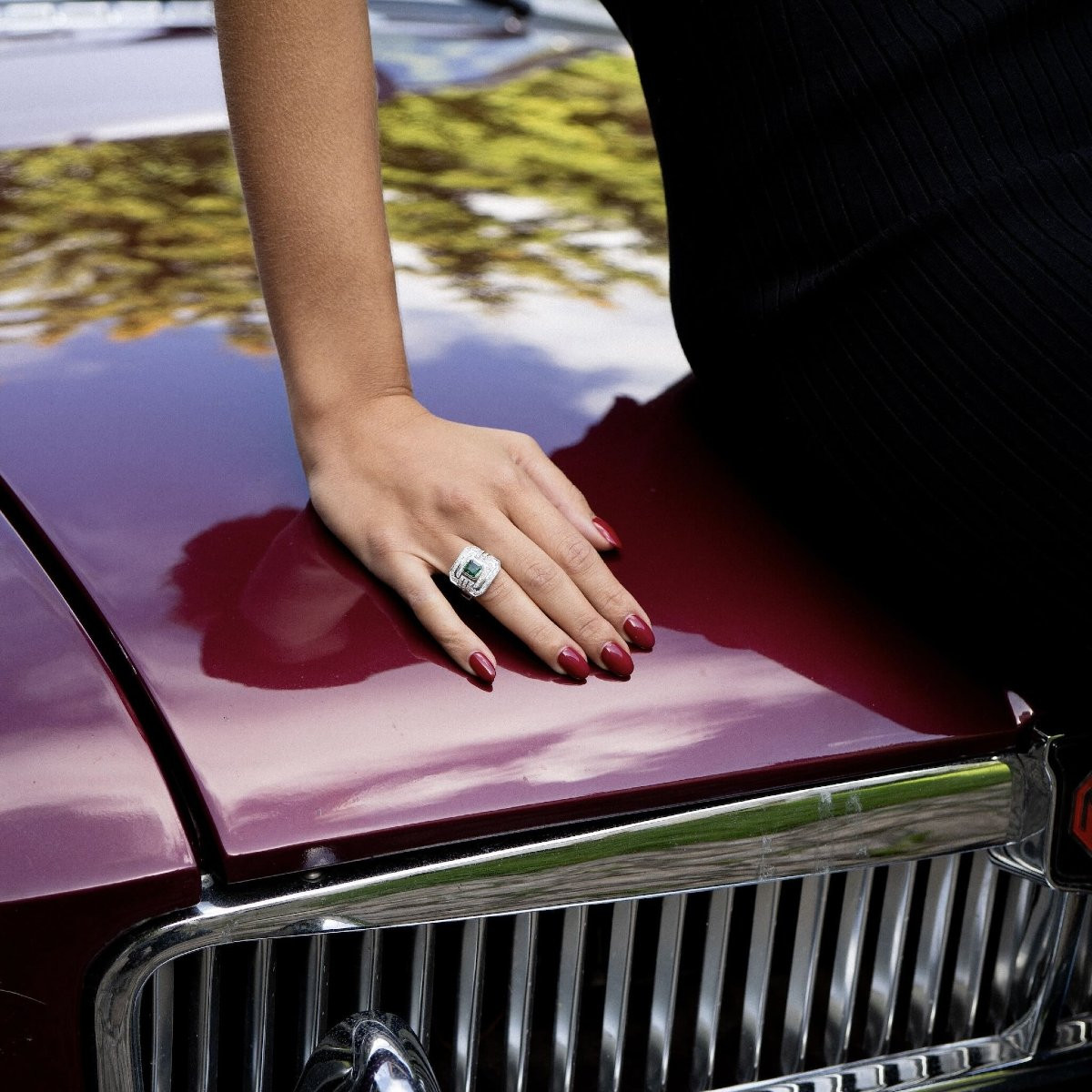 Bague émeraude et diamants en or 18k-photo-4